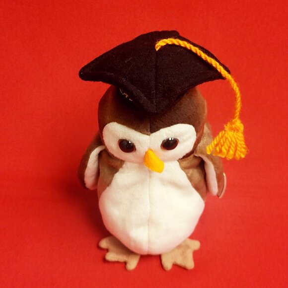 Ty Beanie Babies Wise The Graduation Owl1998 Animal Plush Stuff Toy - Picture 3 of 13